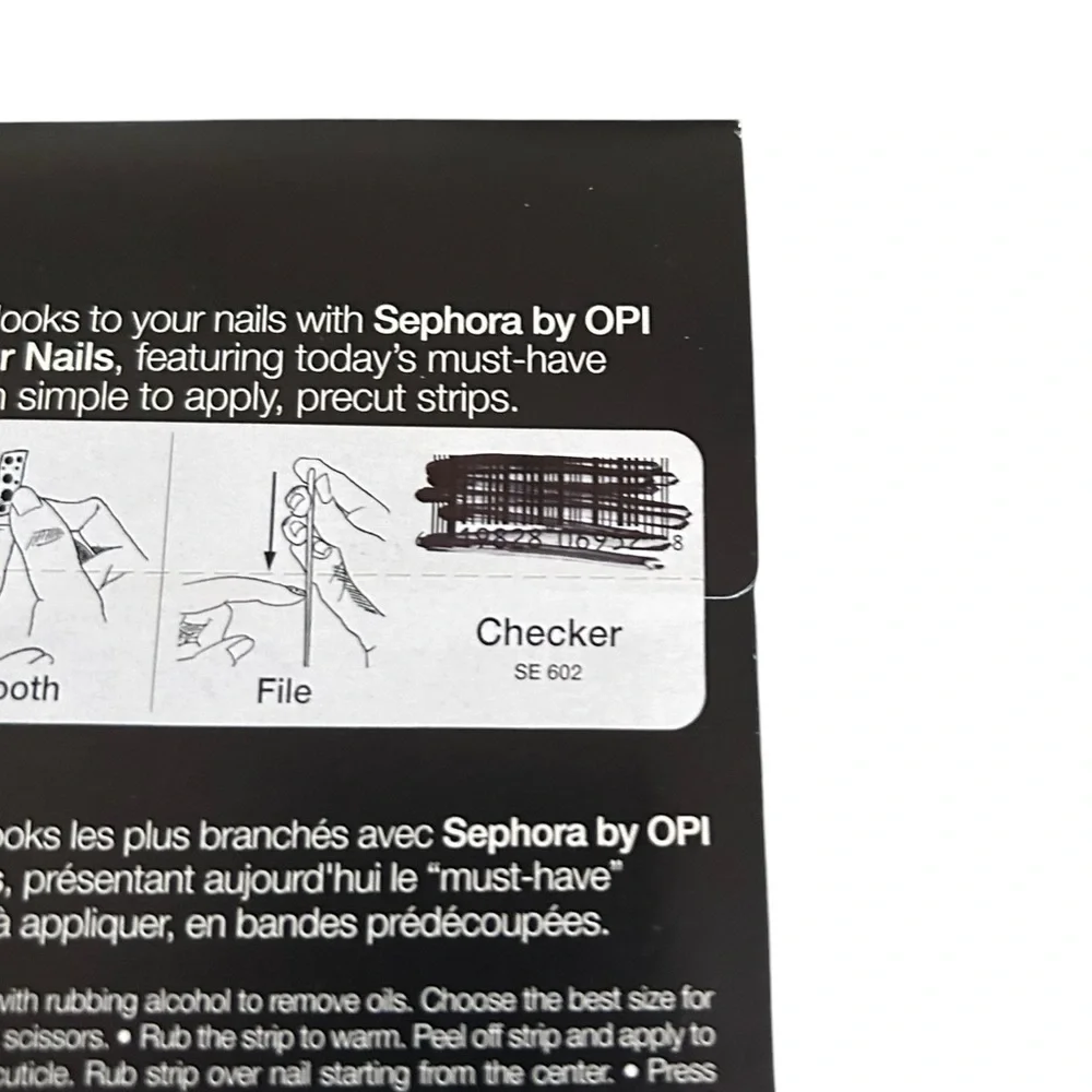Sephora by OPI Chic Prints For Nails Pink Blue Checker Nail Appliqué Strips NWT